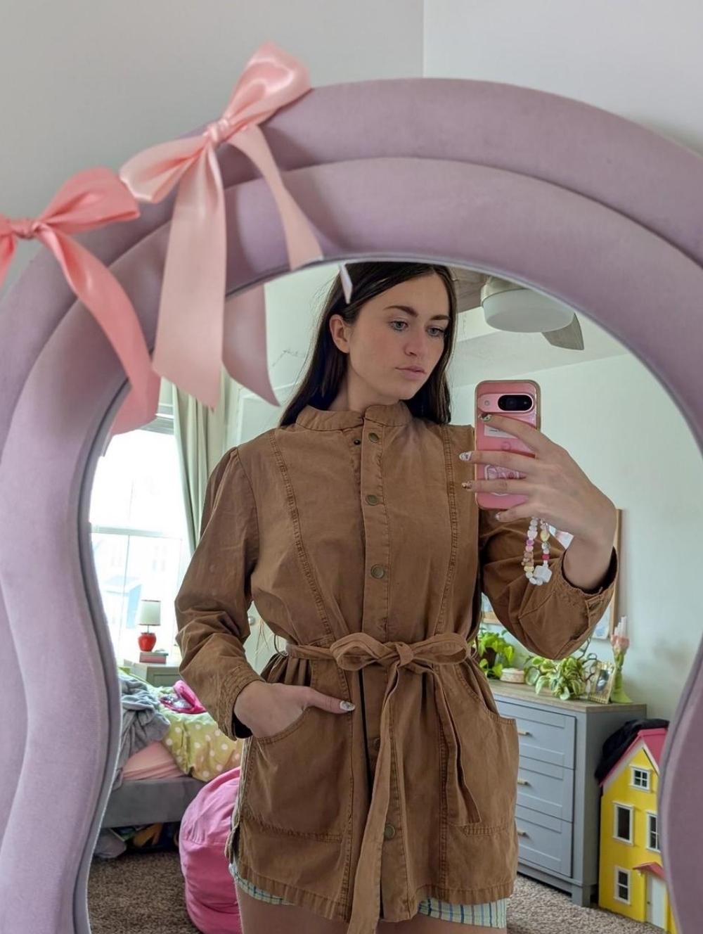 Brand New With Tags Tan Belted Utility Jacket Size 0X